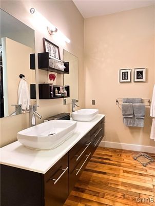 Bathroom, Dual Sink Vanities, Interior, Wood Texture Flooring