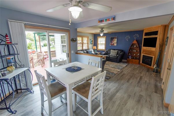 Dining room, Fireplace, Interior, Living room, Wood Texture Flooring