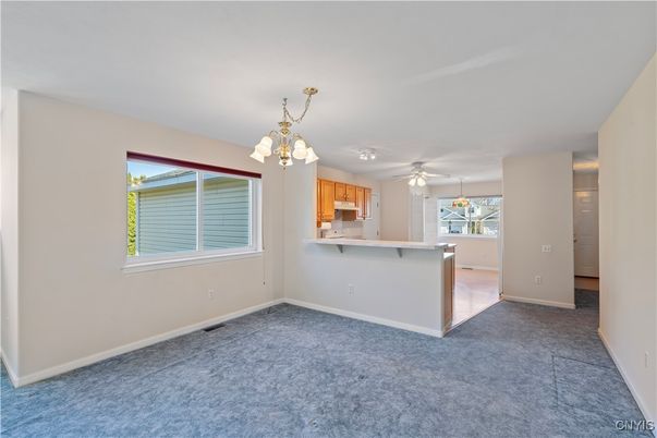 Chandelier, Empty room, Interior, Kitchen