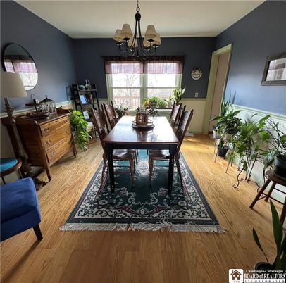 Chandelier, Dining room, Interior, Wood Texture Flooring