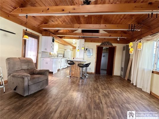 Interior, Kitchen, Pendant Lights, Wooden Beams, Wooden Ceilings, Wood Texture Flooring