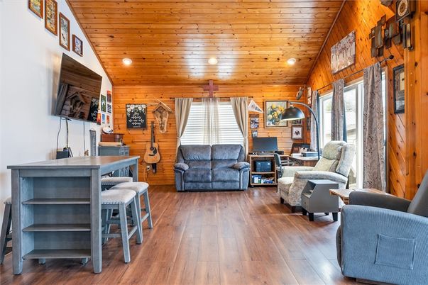 Interior, Living room, Recessed Lighting, Wooden Ceilings, Wood Texture Flooring, Wooden Walls