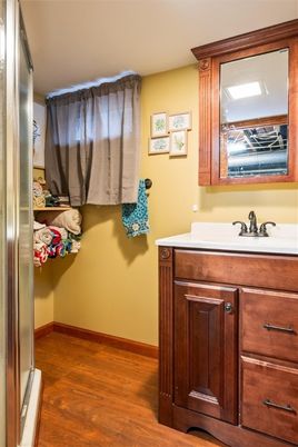 Bathroom, Interior, Wood Texture Flooring