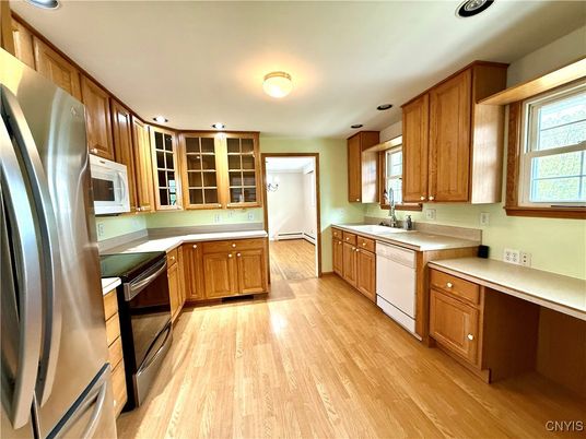 Interior, Kitchen, Recessed Lighting, Wood Texture Flooring