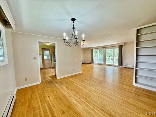 Chandelier, Empty room, Interior, Wood Texture Flooring