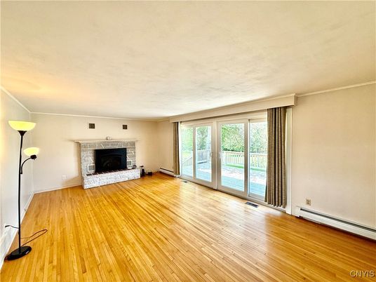 Empty room, Fireplace, Interior, Wood Texture Flooring