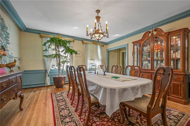 Chandelier, Dining room, Interior, Wood Texture Flooring