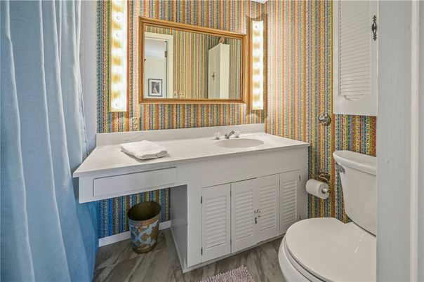 Bathroom, Dual Sink Vanities, Interior, Wood Texture Flooring