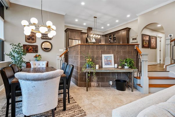 Dining room, Interior, Kitchen, Pendant Lights, Recessed Lighting