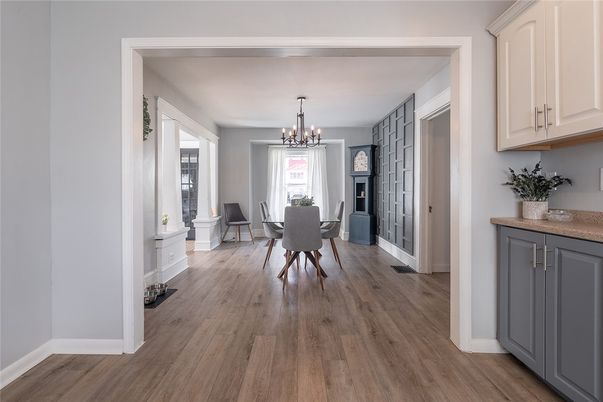 Chandelier, Dining room, Interior, Wood Texture Flooring