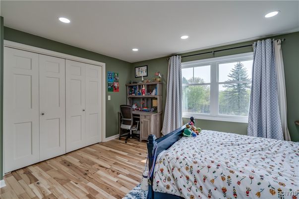 Bedroom, Home Office, Interior, Recessed Lighting, Wood Texture Flooring