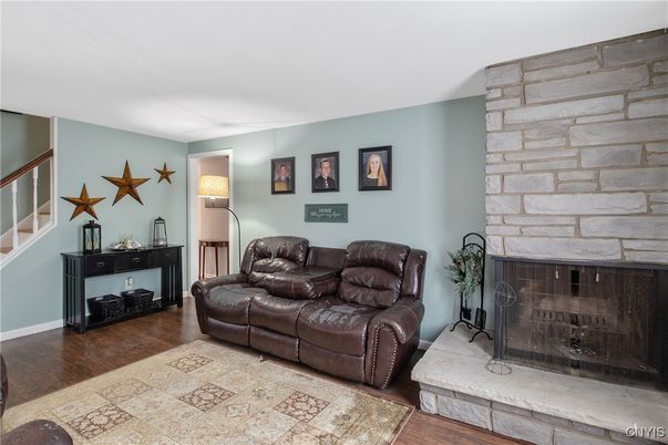 Fireplace, Interior, Stone Walls, Wood Texture Flooring