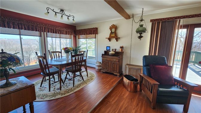 Dining room, Interior, Wooden Beams, Wood Texture Flooring