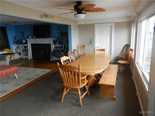 Dining room, Fireplace, Interior, Wood Texture Flooring