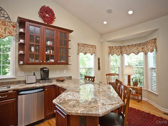 Dining room, Interior, Kitchen, Recessed Lighting, Wood Texture Flooring