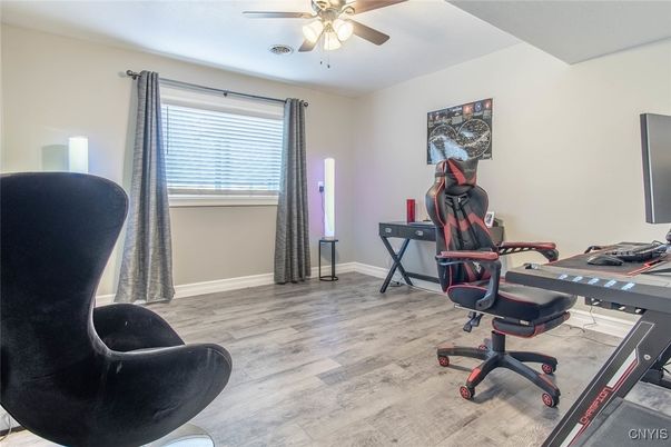 Fitness Equipment, Home Office, Interior, Wood Texture Flooring