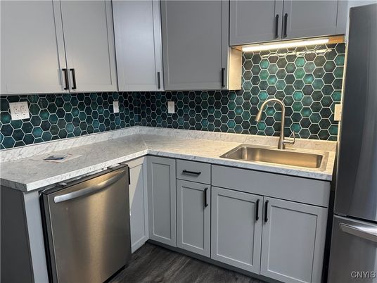 Interior, Kitchen, Stainless Steel Appliances, Wood Texture Flooring