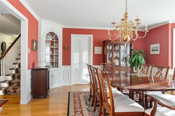 Chandelier, Dining room, Interior, Wood Texture Flooring