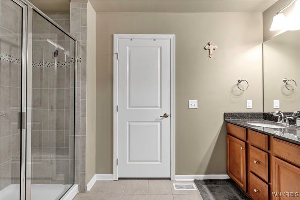 Bathroom, Dual Sink Vanities, Glass Shower, Interior
