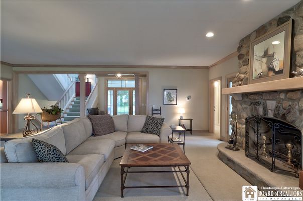 Fireplace, Interior, Living room, Recessed Lighting