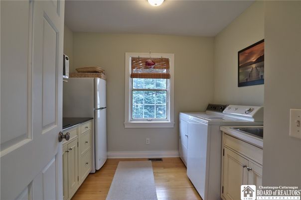 Interior, Washer, Wood Texture Flooring