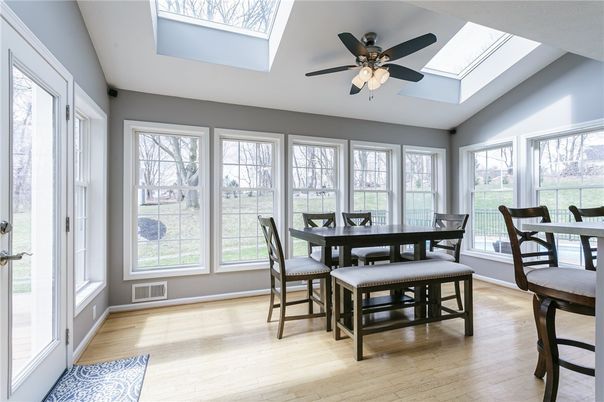 Dining room, Interior, Sun Room, Wood Texture Flooring