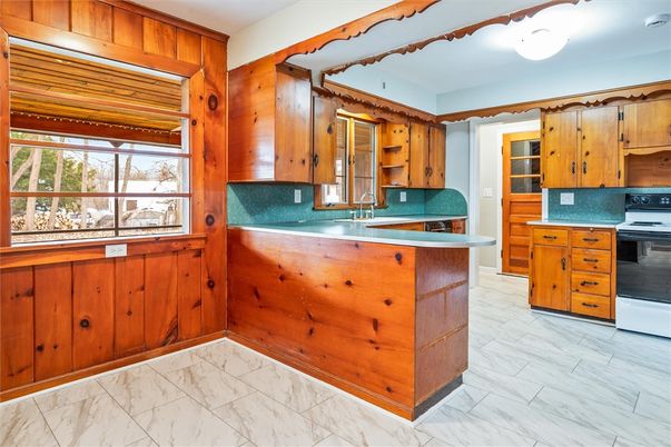 Interior, Kitchen, Marble, Wooden Walls