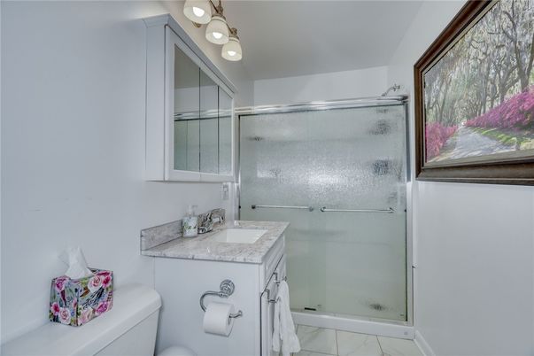 Bathroom, Glass Shower, Interior, Marble
