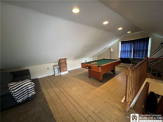 Billiard Table, Game Room, Interior, Recessed Lighting, Wood Texture Flooring
