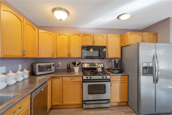 Interior, Kitchen, Stainless Steel Appliances, Wood Texture Flooring