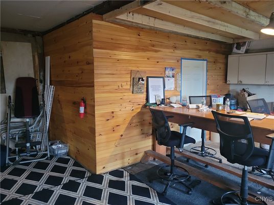 Home Office, Interior, Wooden Beams, Wooden Walls