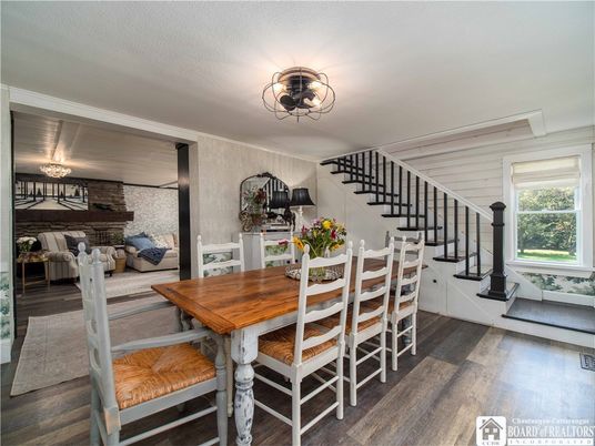 Dining room, Interior, Wood Texture Flooring