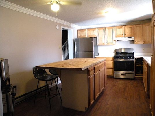 Interior, Kitchen, Stainless Steel Appliances, Wood Texture Flooring