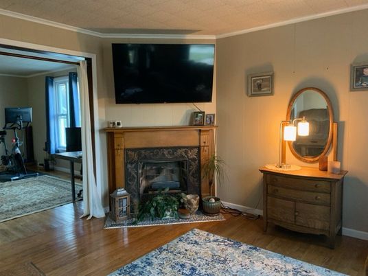 Fireplace, Fitness Equipment, Interior, Wood Texture Flooring