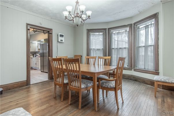 Chandelier, Dining room, Interior, Wood Texture Flooring