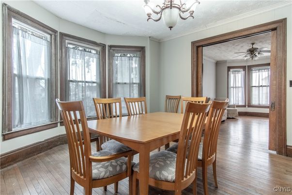 Chandelier, Dining room, Interior, Wood Texture Flooring