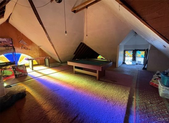 Billiard Table, Game Room, Interior, Wooden Beams