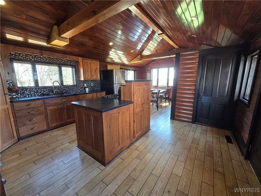 Interior, Kitchen, Recessed Lighting, Wooden Beams, Wooden Ceilings, Wood Texture Flooring