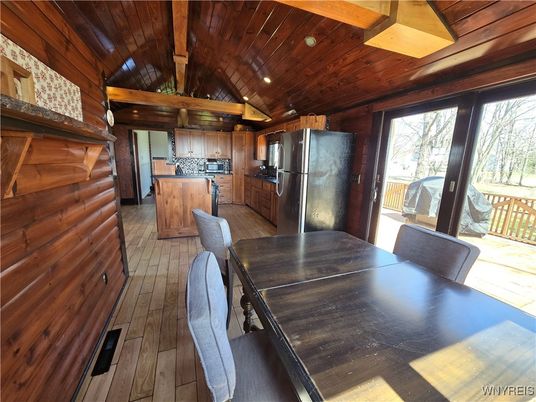 Dining room, Interior, Kitchen, Wooden Beams, Wooden Ceilings, Wood Texture Flooring, Wooden Walls