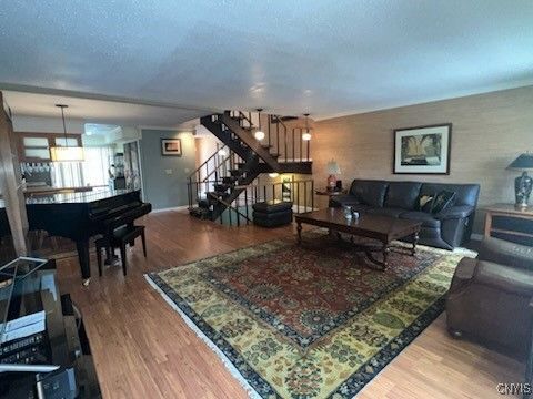Interior, Living room, Pendant Lights, Piano, Wood Texture Flooring