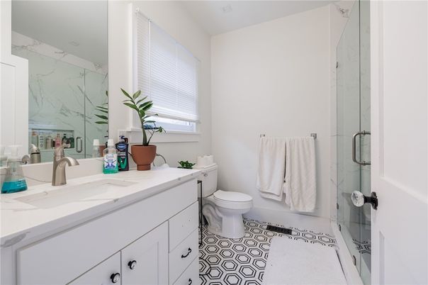 Bathroom, Glass Shower, Interior, Marble Walls