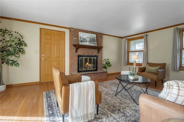 Fireplace, Interior, Living room, Stone Walls, Wood Texture Flooring