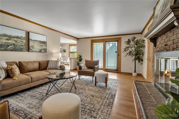Fireplace, Interior, Living room, Stone Walls, Wood Texture Flooring