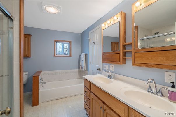 Bathroom, Dual Sink Vanities, Glass Shower, Interior