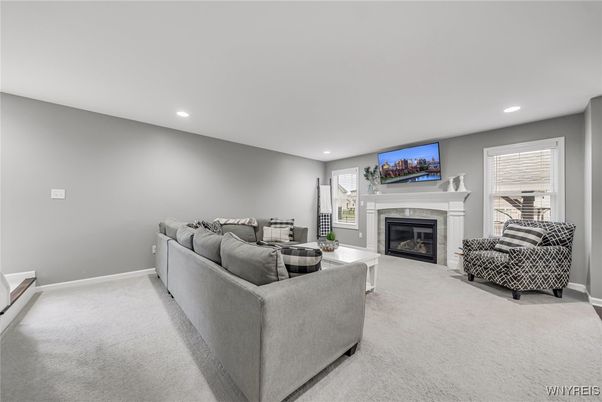 Fireplace, Interior, Living room, Recessed Lighting