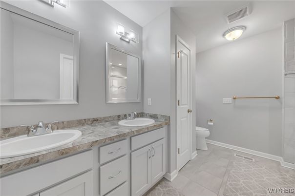 Bathroom, Dual Sink Vanities, Interior, Tile Countertops