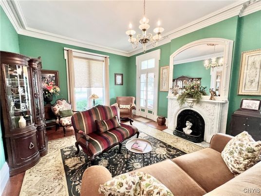 Chandelier, Fireplace, Interior, Living room, Wood Texture Flooring