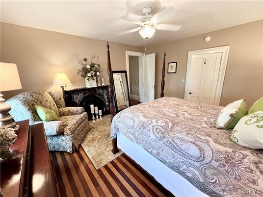 Bedroom, Fireplace, Interior