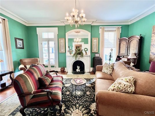 Chandelier, Fireplace, Interior, Living room, Wood Texture Flooring