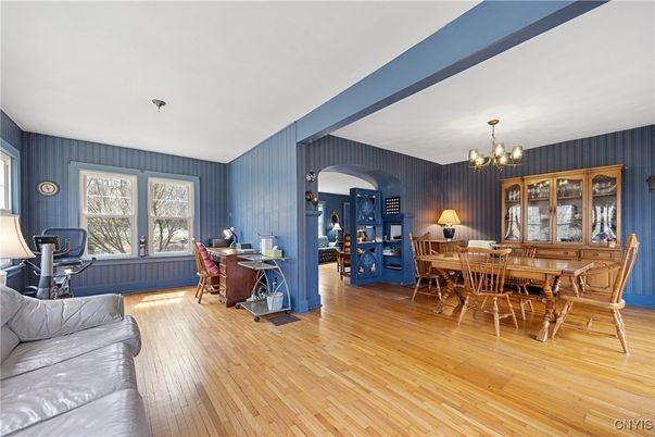 Chandelier, Home Office, Interior, Wood Texture Flooring